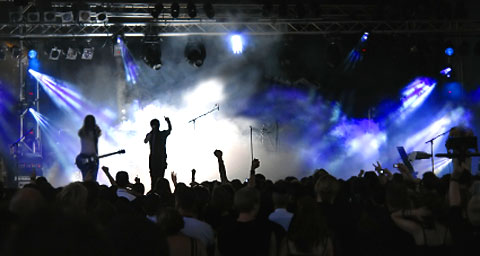 standing on stage